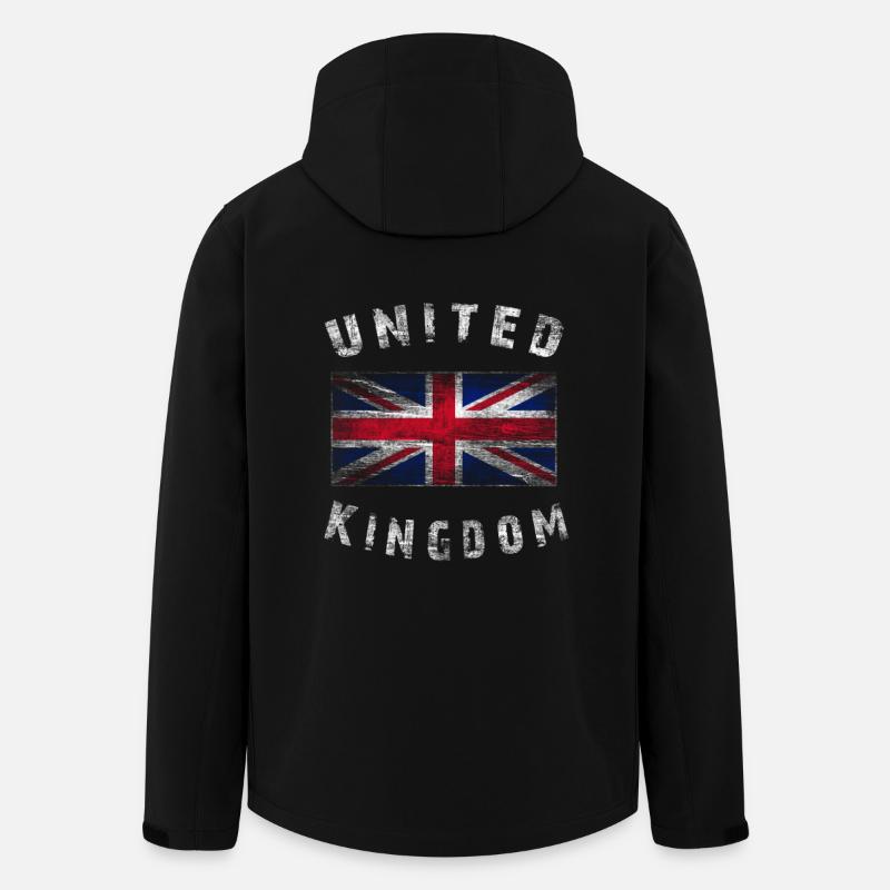 Union Jack - Royaume-Uni - Veste softshell homme en polyester recyclé Stanley/Stella - noir