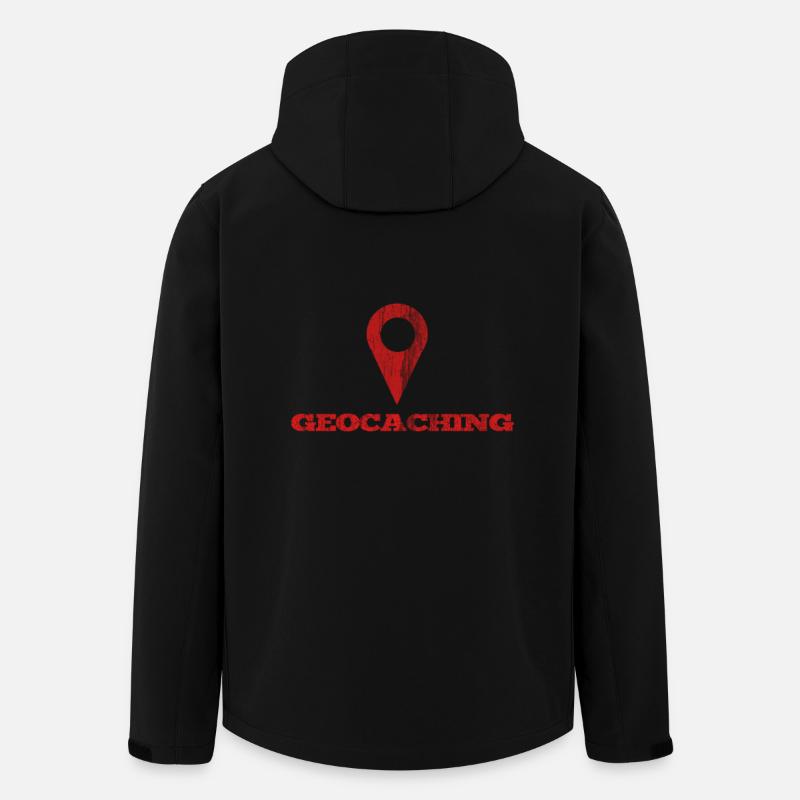 Geocaching - Men’s Recycled Softshell Jacket by Stanley/Stella - black
