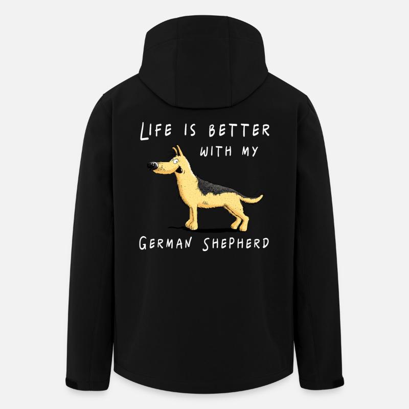 Life Is Better With My German Shepherd I DSH Hund - Recycelte Männer Softshell-Jacke von Stanley/Stella - Schwarz