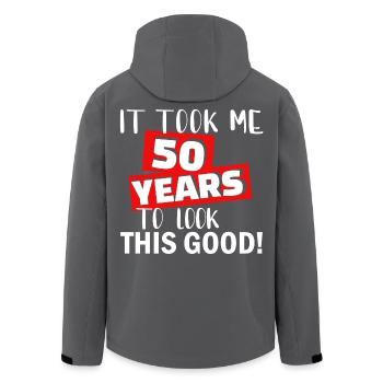 50. Geburtstagsgeschenk 50. Geburtstag gut aussehen - Recycelte Männer Softshell-Jacke von Stanley/Stella - Schwarz - Hinten - AI Model Male 185 light (185cm)