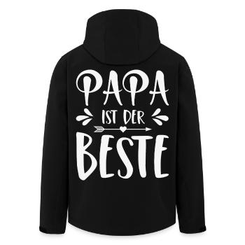 Papa ist der Beste - Recycelte Männer Softshell-Jacke von Stanley/Stella - Schwarz - Hinten - AI Model Male 185 light (185cm)