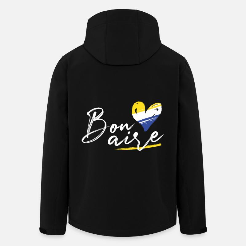 Bonaire Kralendijk vacances île île - Veste softshell homme en polyester recyclé Stanley/Stella - noir