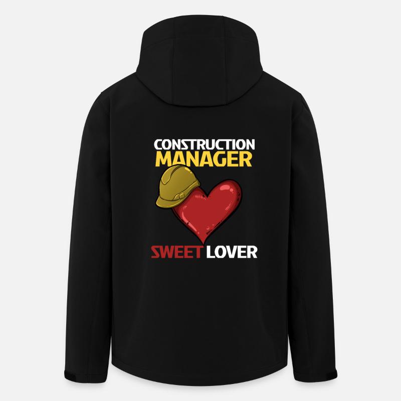 Bygningsarbejderhjerte Kærlighed Design - Stanley/Stella herre softshelljakke i genanvendt polyester - sort