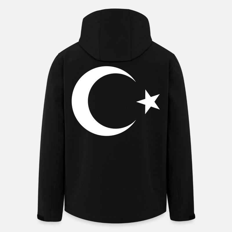 Drapeau de la Turquie Türkiye - Veste softshell homme en polyester recyclé Stanley/Stella - noir