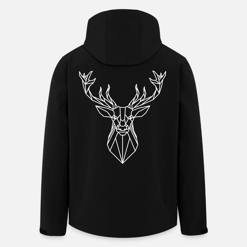 Geometrischer Hirschkopf - Recycelte Männer Softshell-Jacke von Stanley/Stella - Schwarz