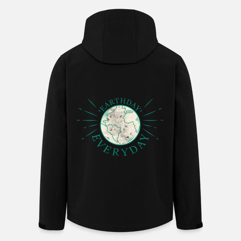 Erdkugel mit umweltfreundlichem Slogan - Recycelte Männer Softshell-Jacke von Stanley/Stella - Schwarz
