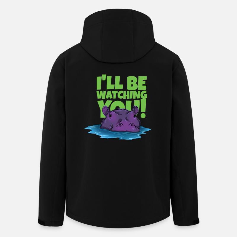 Funny hippopotamus with text - Men’s Recycled Softshell Jacket by Stanley/Stella - black