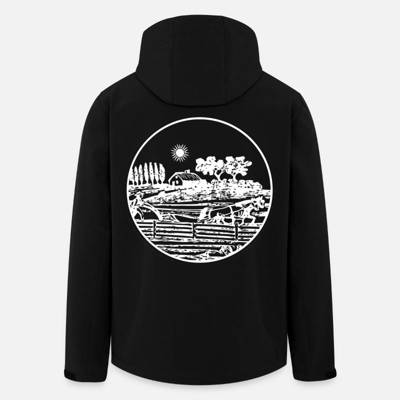 Landschaftssilhouette am See - Recycelte Männer Softshell-Jacke von Stanley/Stella - Schwarz