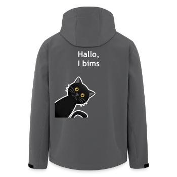 Hallo I bims, Katze - Recycelte Männer Softshell-Jacke von Stanley/Stella - Schwarz - Hinten - AI Model Male 185 light (185cm)