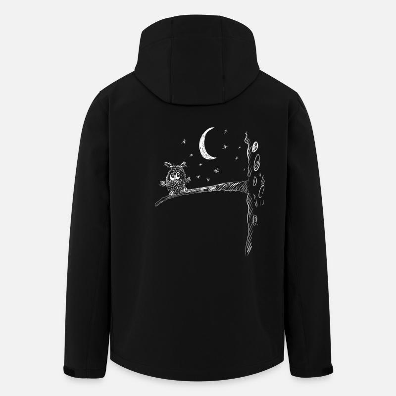 Kleine Nachteule I Eulen Funmotiv I Mond - Recycelte Männer Softshell-Jacke von Stanley/Stella - Schwarz