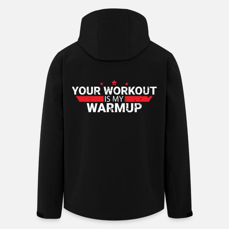 Votre entraînement est mon échauffement - Veste softshell homme en polyester recyclé Stanley/Stella - noir