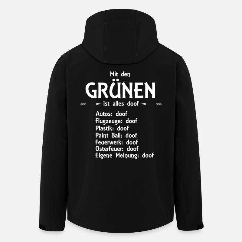 Die Grünen - Recycelte Männer Softshell-Jacke von Stanley/Stella - Schwarz