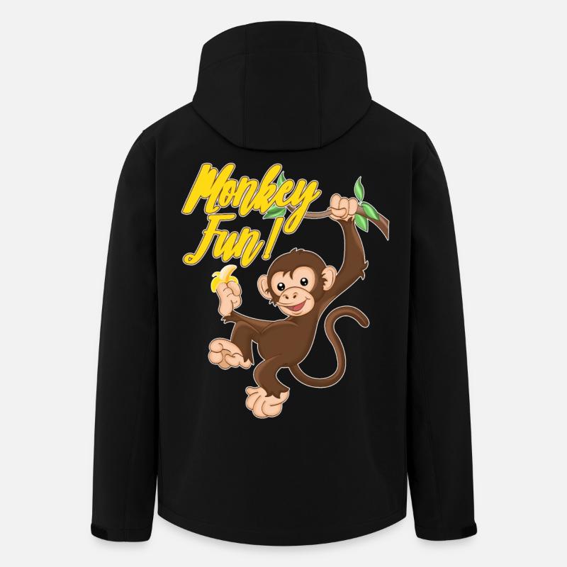 Monkey Fun - Recycelte Männer Softshell-Jacke von Stanley/Stella - Schwarz