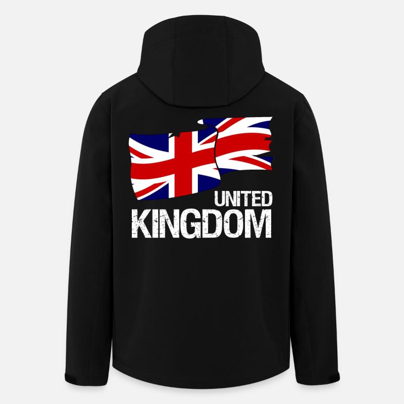 Great Britain Union Jack Flag - Design - Men’s Recycled Softshell Jacket by Stanley/Stella - black