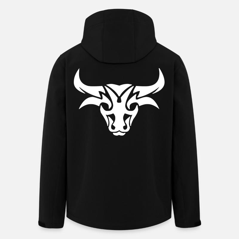 Conception de taureau - Veste softshell homme en polyester recyclé Stanley/Stella - noir