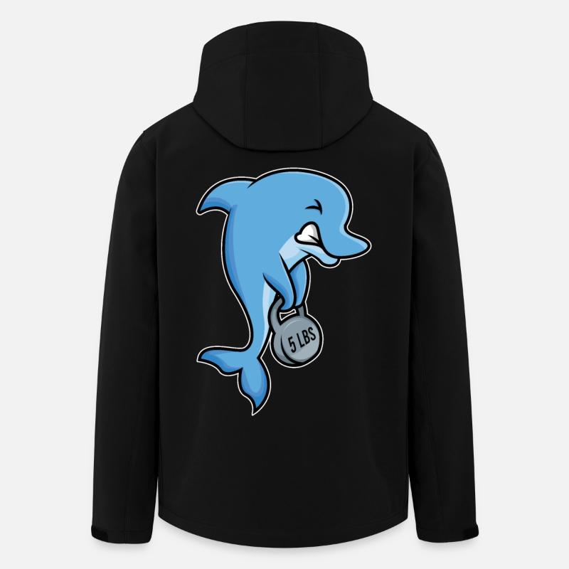 Gewichtheber-Delfin - Recycelte Männer Softshell-Jacke von Stanley/Stella - Schwarz