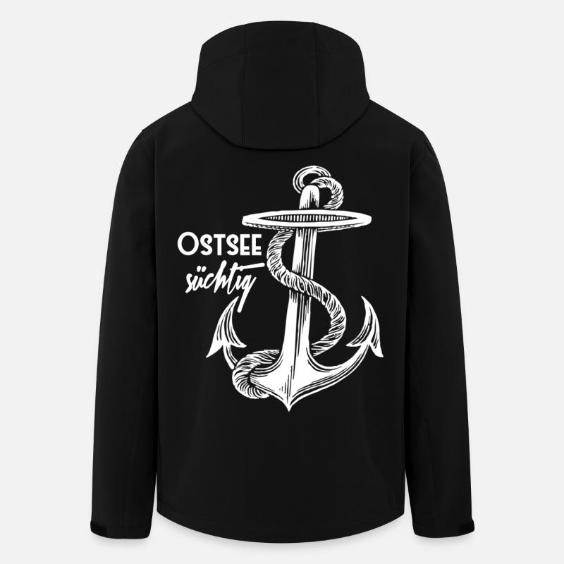 Ostsee-süchtig - Recycelte Männer Softshell-Jacke von Stanley/Stella - Schwarz
