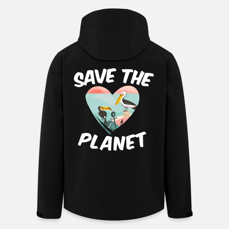 Save The Planet - Men’s Recycled Softshell Jacket by Stanley/Stella - black