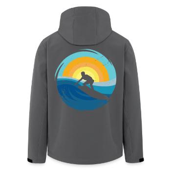 Surfeur - Planche de surf - Veste softshell homme en polyester recyclé Stanley/Stella - noir - Dos - AI Model Male 185 light (185cm)