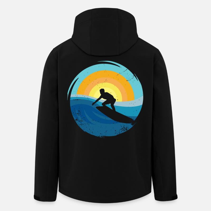 Surfer - Surfboard - Men’s Recycled Softshell Jacket by Stanley/Stella - black
