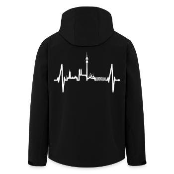 Munich Skyline Heartbeat Bayern Fan Love Munich - Men’s Recycled Softshell Jacket by Stanley/Stella - black - Back - AI Model Male 185 light (185cm)