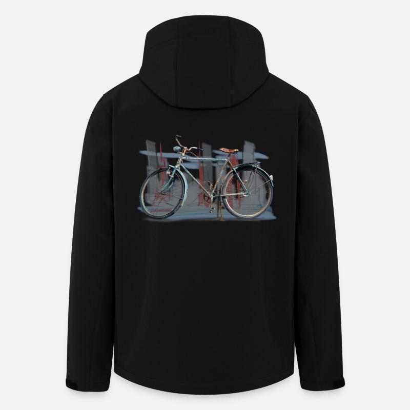 Fahrrad retro - Recycelte Männer Softshell-Jacke von Stanley/Stella - Schwarz