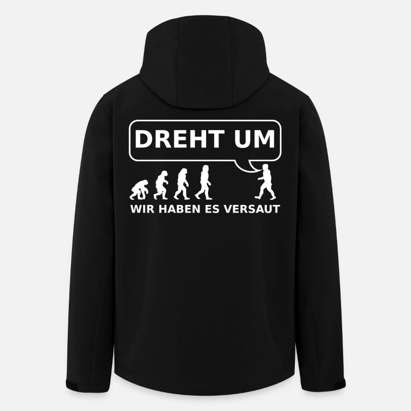 bACK TO THE pRIMITIV - Recycelte Männer Softshell-Jacke von Stanley/Stella - Schwarz
