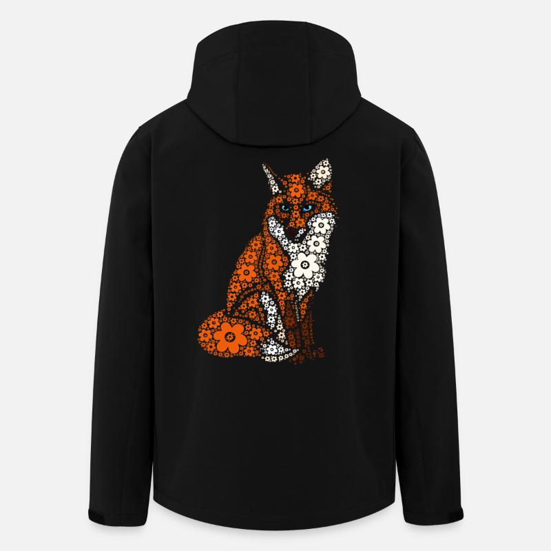 Fuchs blüht fantastisches Tier - Recycelte Männer Softshell-Jacke von Stanley/Stella - Schwarz