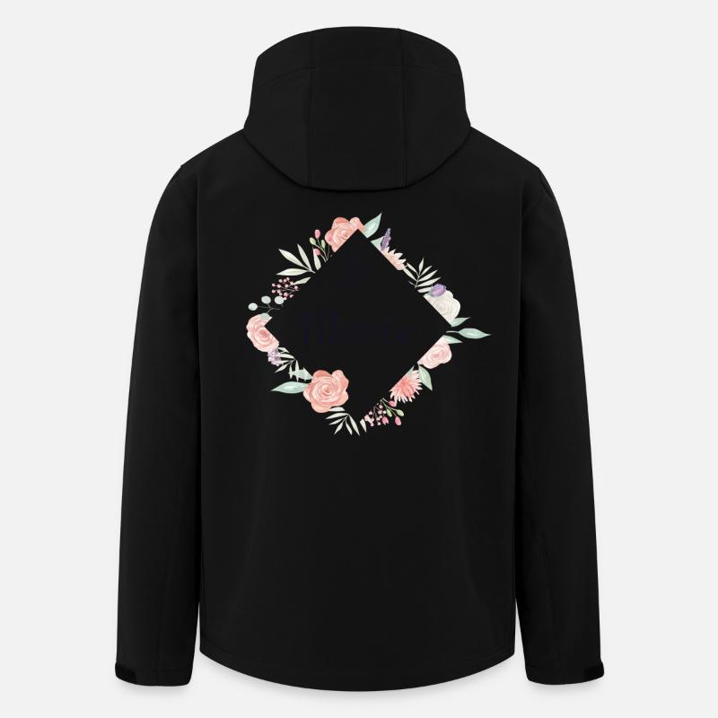 Fleurs Romantiques La Mariée - Veste softshell homme en polyester recyclé Stanley/Stella - noir