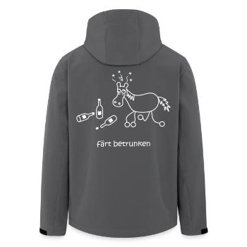 färt betrunken, besoffenes Pferd auf Rädern - Recycelte Männer Softshell-Jacke von Stanley/Stella - Schwarz - Hinten - AI Model Male 185 light (185cm)