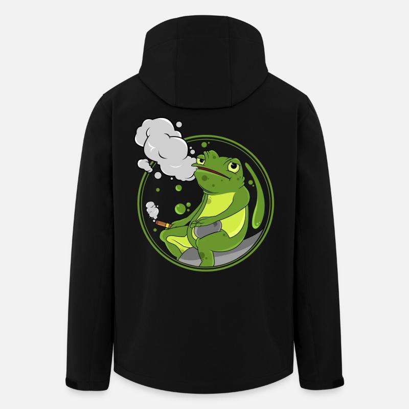 Frosch als Raucher mit Zigarre - Recycelte Männer Softshell-Jacke von Stanley/Stella - Schwarz