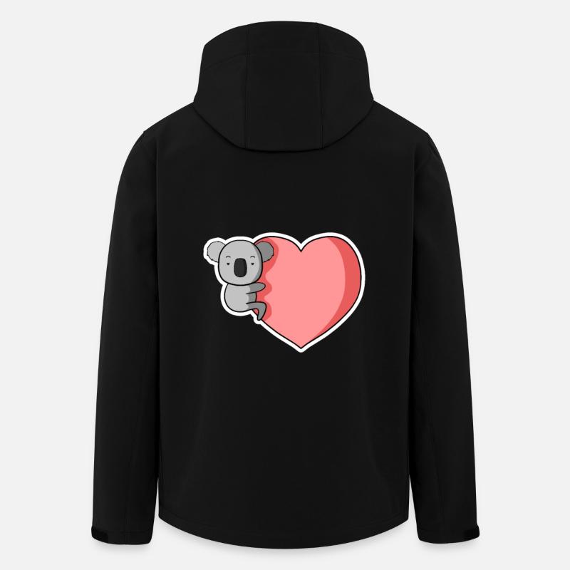 Koala Heart Hug - Men’s Recycled Softshell Jacket by Stanley/Stella - black