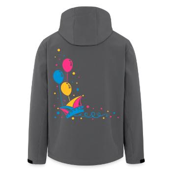 Karneval, Narrenmütze mit Luftballons - Veste softshell homme en polyester recyclé Stanley/Stella - noir - Dos - AI Model Male 185 light (185cm)