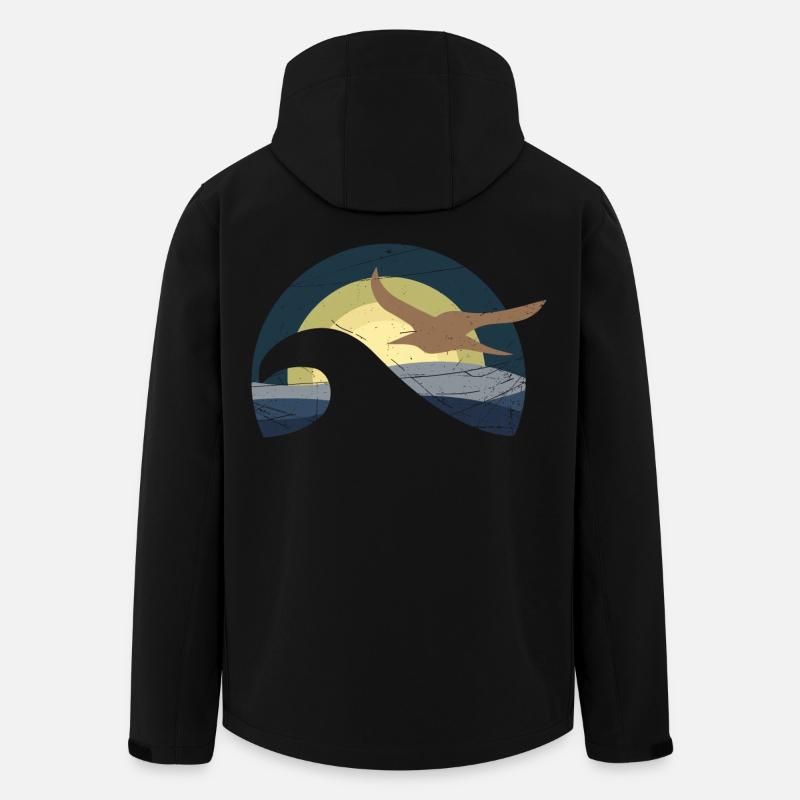 Möwe am Meer - Recycelte Männer Softshell-Jacke von Stanley/Stella - Schwarz