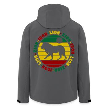 Iron Lion Zion Rastafari Reggae Löwe - Recycelte Männer Softshell-Jacke von Stanley/Stella - Schwarz - Hinten - AI Model Male 185 light (185cm)