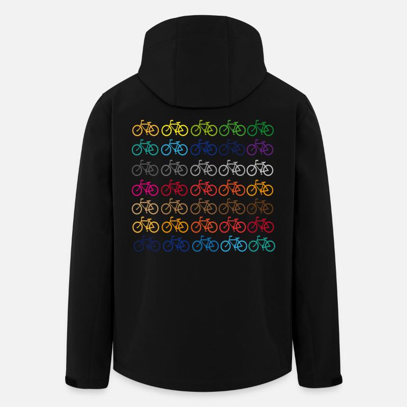 Viele bunte Fahrräder - Recycelte Männer Softshell-Jacke von Stanley/Stella - Schwarz