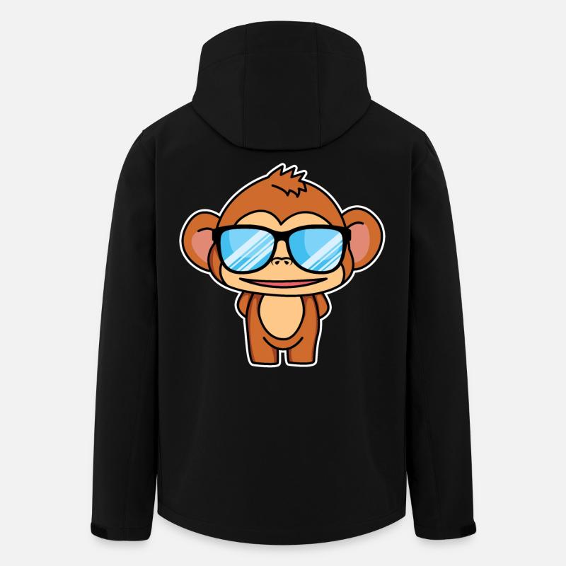 Petit singe intelligent - design - Veste softshell homme en polyester recyclé Stanley/Stella - noir