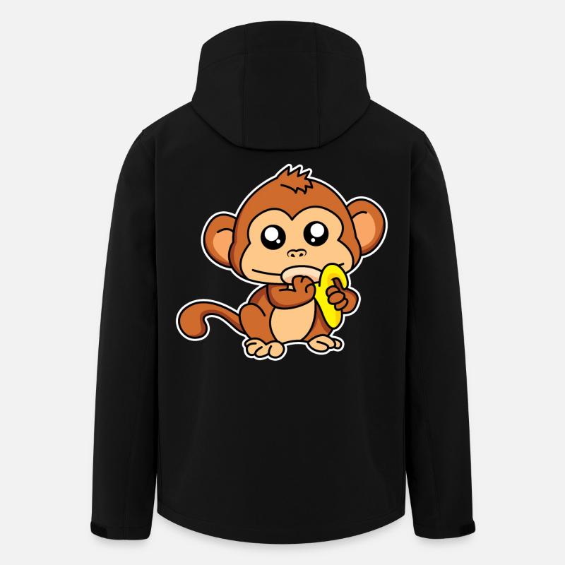 Äffchen-Mahlzeit - Recycelte Männer Softshell-Jacke von Stanley/Stella - Schwarz