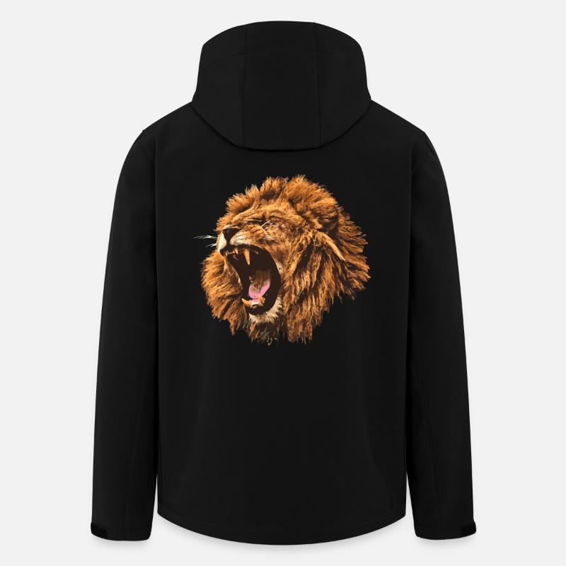 Lion rugissant cadeau - Veste softshell homme en polyester recyclé Stanley/Stella - noir
