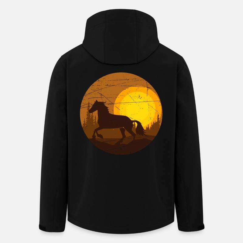 Cheval au coucher du soleil - Veste softshell homme en polyester recyclé Stanley/Stella - noir
