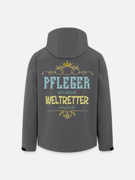Pfleger Weltretter - Recycelte Männer Softshell-Jacke von Stanley/Stella - Schwarz