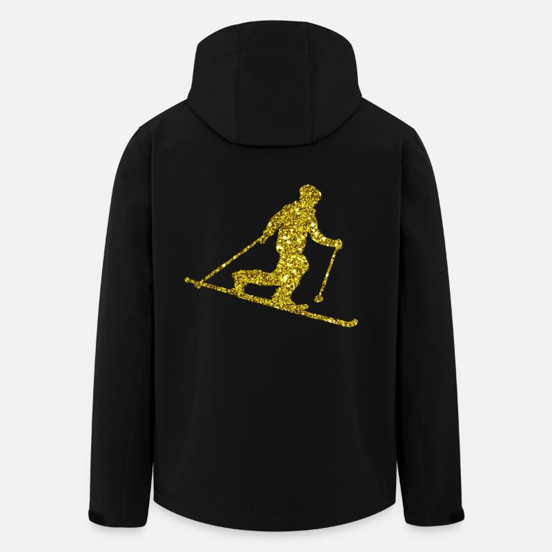 Gold Telemark - Recycelte Männer Softshell-Jacke von Stanley/Stella - Schwarz