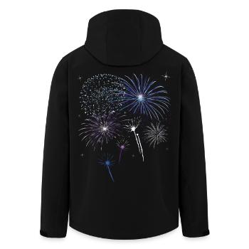 Feu d'artifice coloré avec des étoiles. - Veste softshell homme en polyester recyclé Stanley/Stella - noir - Dos - AI Model Male 185 light (185cm)