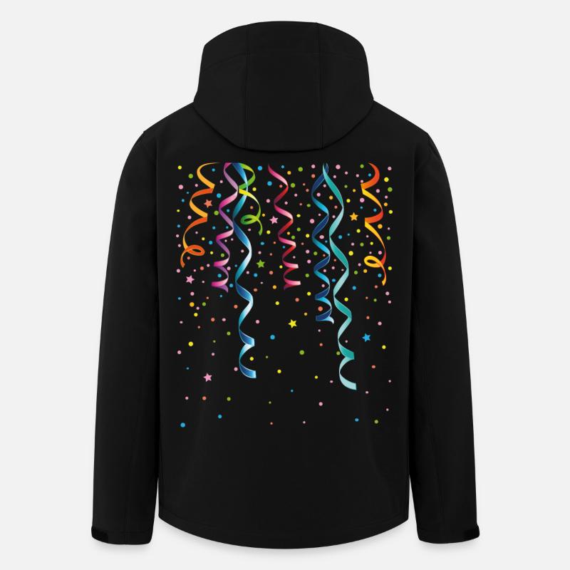 Silvester. Bunte Luftschlangen mit Konfetti. - Recycelte Männer Softshell-Jacke von Stanley/Stella - Schwarz