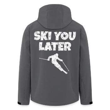 Ski you later (Vintage/Weiß) Apres-Ski Skifahrer - Recycelte Männer Softshell-Jacke von Stanley/Stella - Schwarz - Hinten - AI Model Male 185 light (185cm)