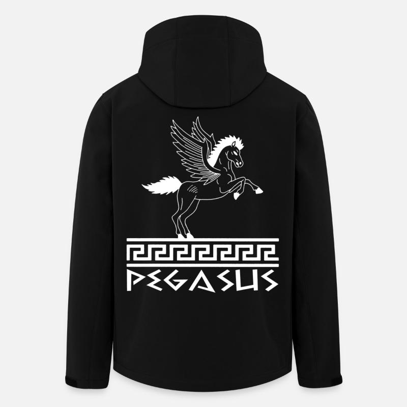 Cheval Pégase blanc - Veste softshell homme en polyester recyclé Stanley/Stella - noir