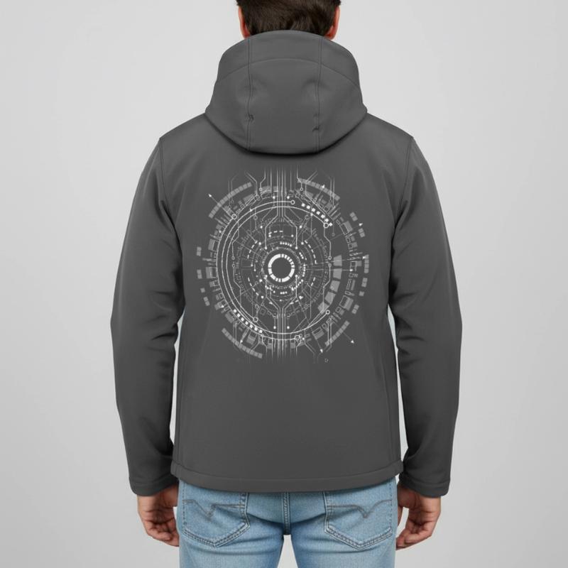 ordinateur c-base étoile space cpu nerd pc coder star Veste softshell homme en polyester recyclé Stanley/Stella