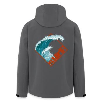 Surf Welle Surfer Wellenreiter - Recycelte Männer Softshell-Jacke von Stanley/Stella - Schwarz - Hinten - AI Model Male 185 light (185cm)