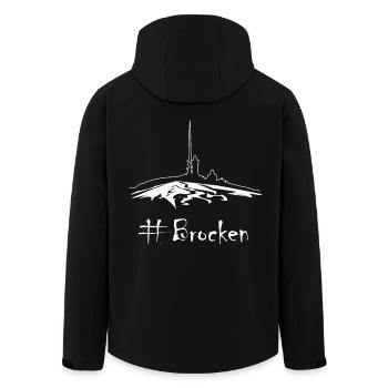 Brocken - der Berg im Harz - Recycelte Männer Softshell-Jacke von Stanley/Stella - Schwarz - Hinten - AI Model Male 185 light (185cm)