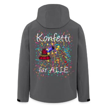 Konfetti für alle - Fasching, Kölle alaaf - Recycelte Männer Softshell-Jacke von Stanley/Stella - Schwarz - Hinten - AI Model Male 185 light (185cm)